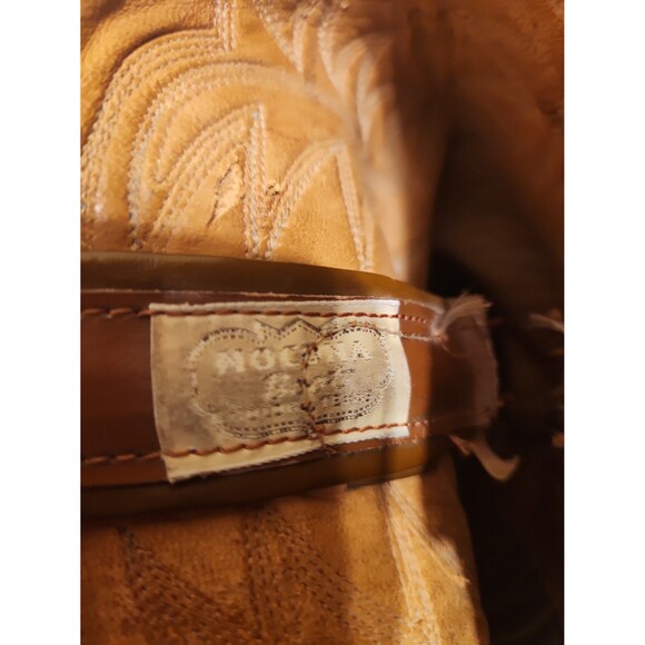 Nocona Boots Women's Cognac Brown Lizard Leather Western Boots Size 8.5 - Picture 7 of 12